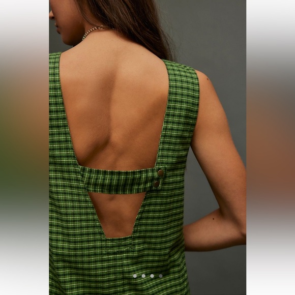 Free People Kai Green Plaid Sleeveless Mini Dress - Picture 4 of 7